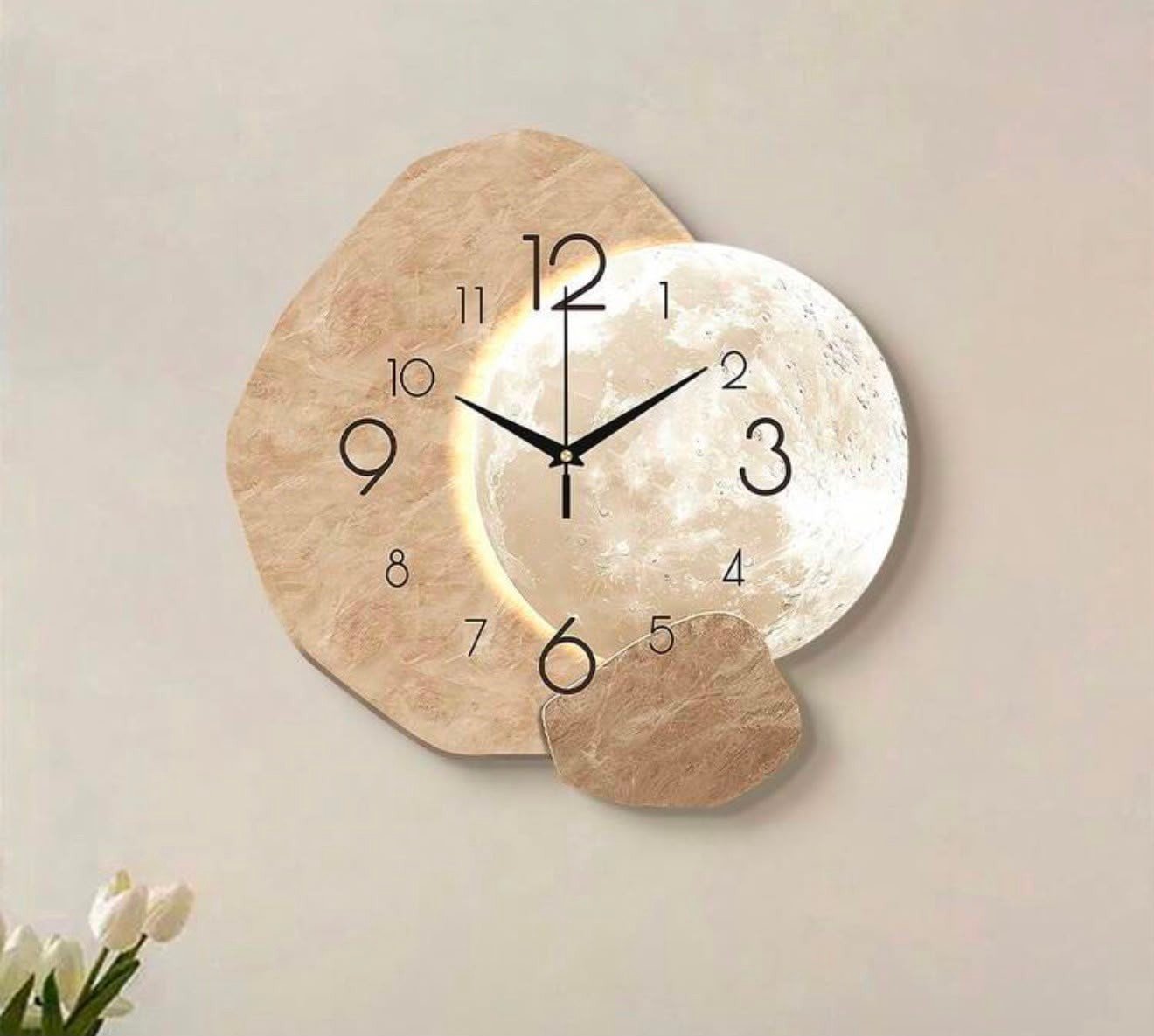 Moon Design Home Decor Wall Clock