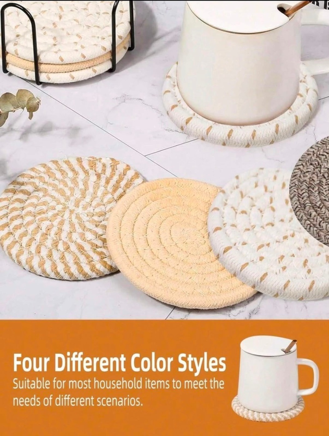 8pcs Beverage Coaster Set With Stand — photo 3