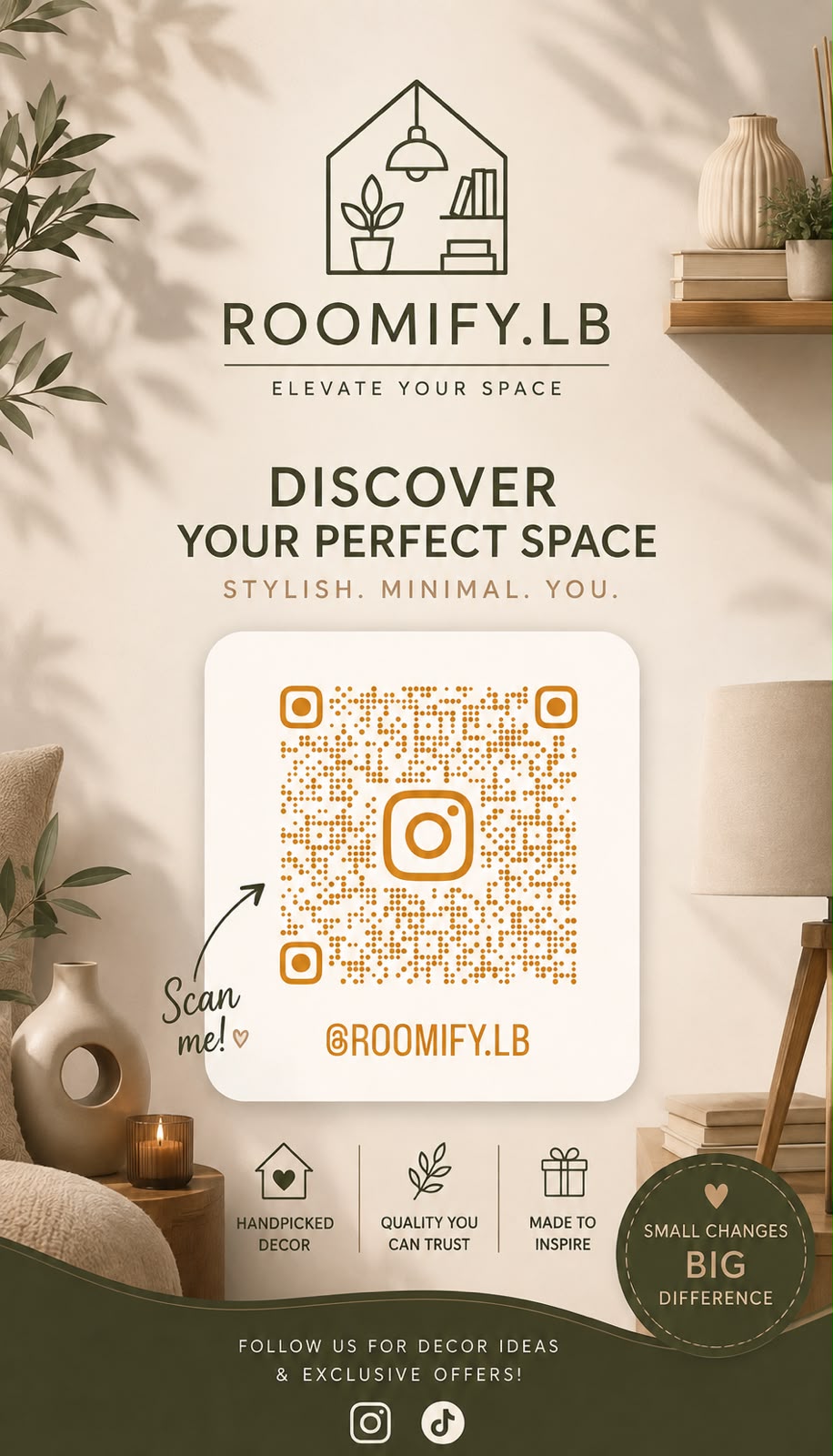 Scan the QR code to follow Roomify.lb on Instagram