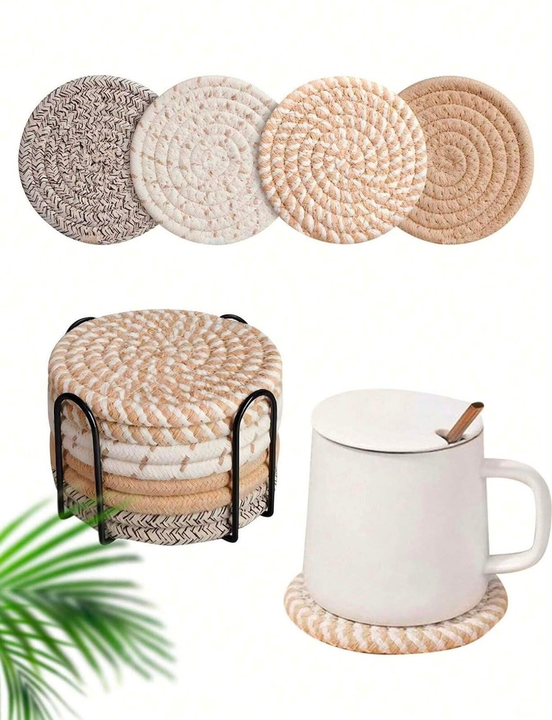 8pcs Beverage Coaster Set With Stand