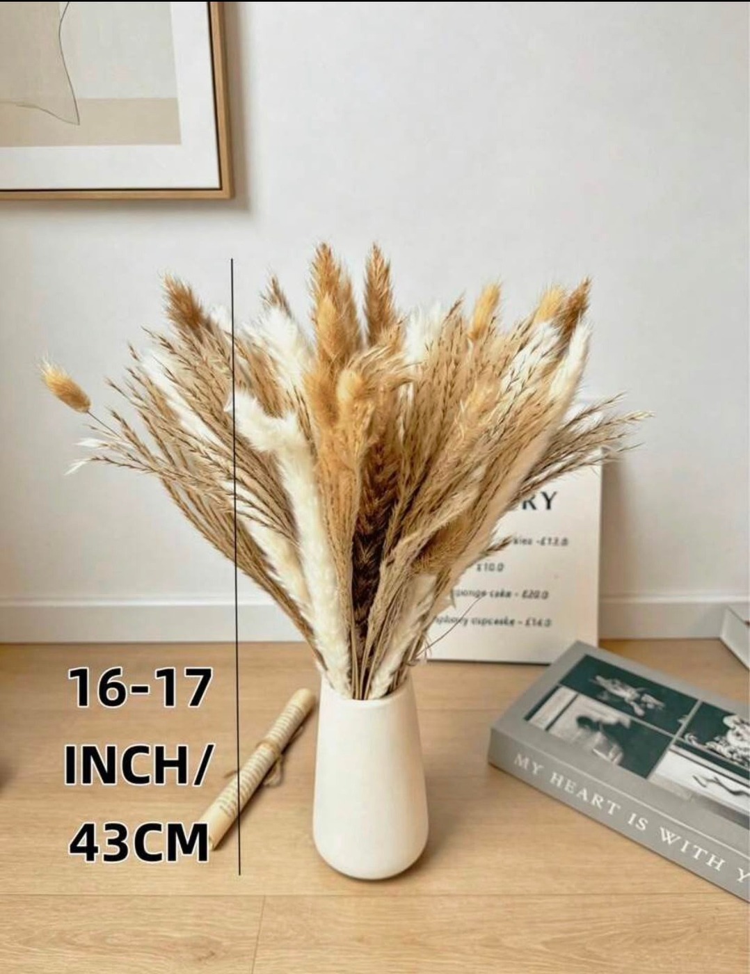 60pcs White Artificial Pampas Grass Decor — photo 3