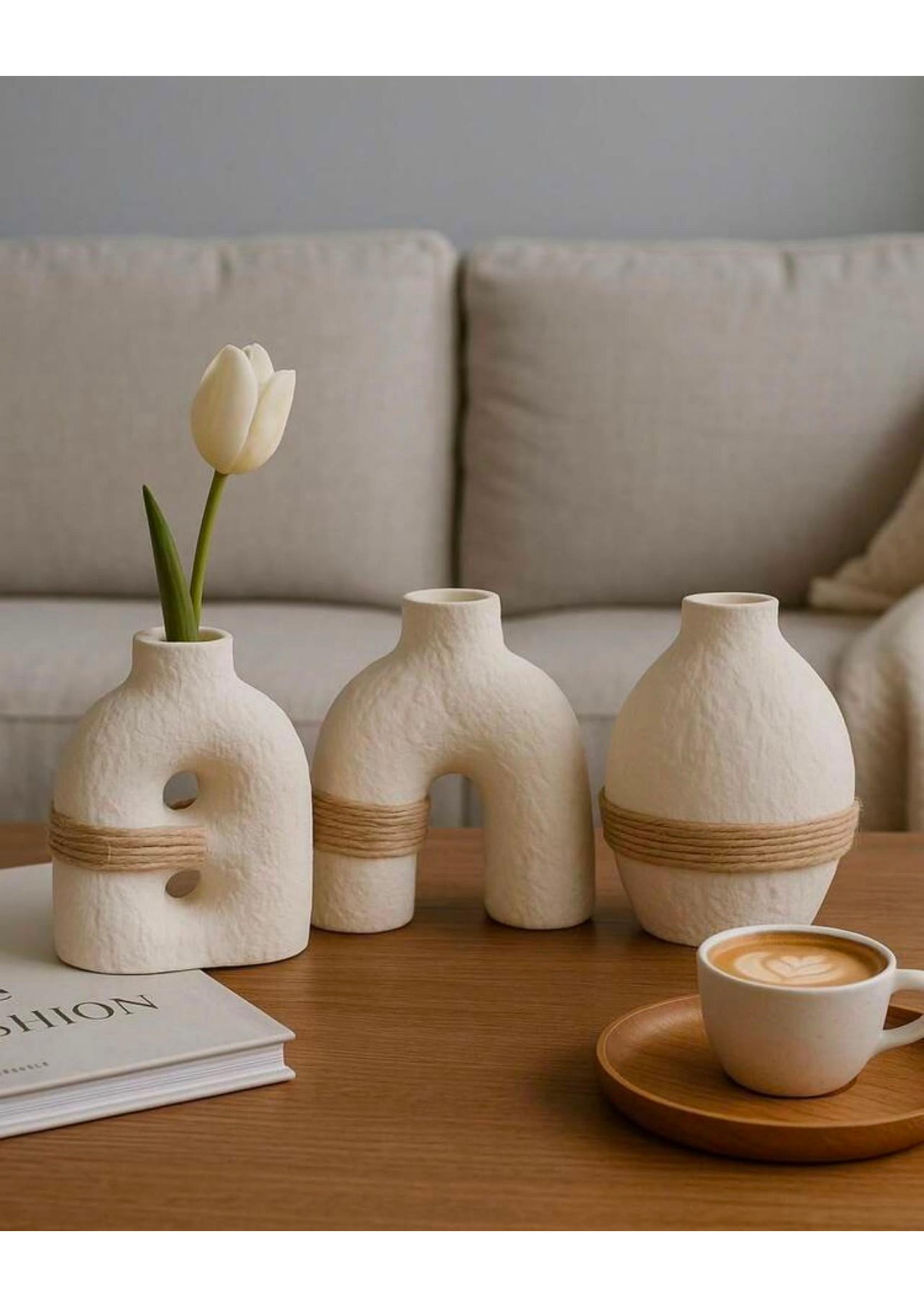 Braided Cream Vase