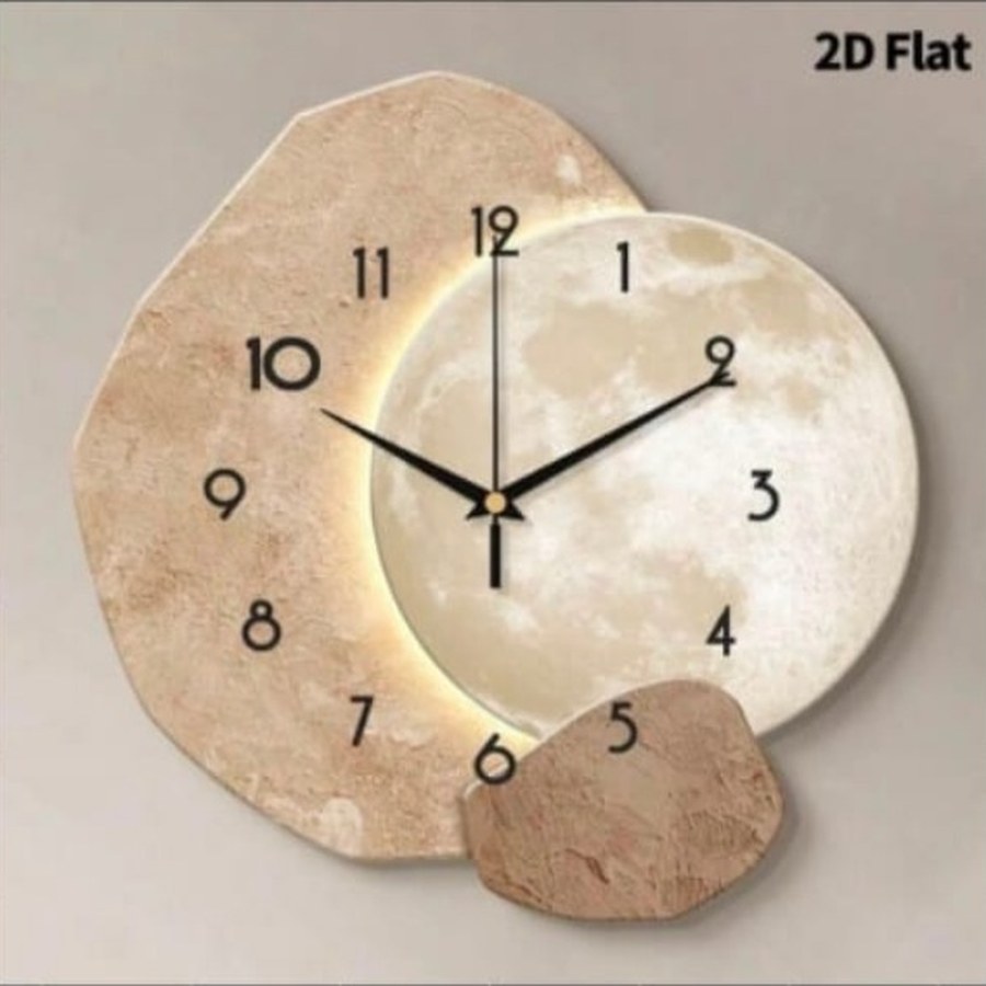 2D Moon Wall Clock